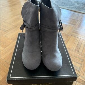 Christian Siriano Women's Charcoal Ankle Booties